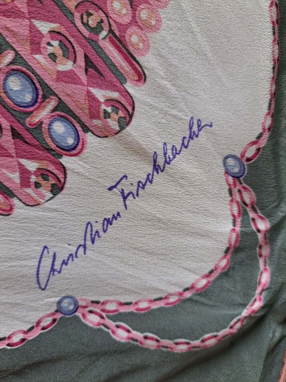 Christian Fischbacher 100% Silk Floral Scarf 33" Square Multicolor Womens - Picture 2 of 8